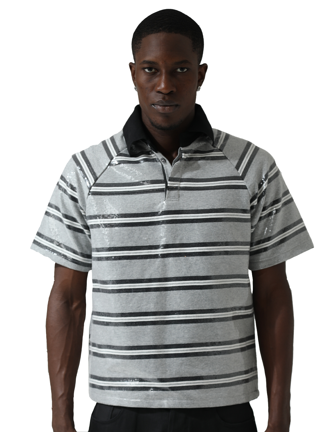 Sequin Polo Striped