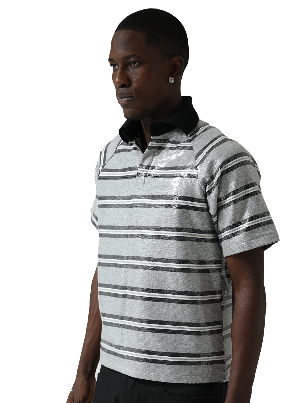Sequin Polo Striped